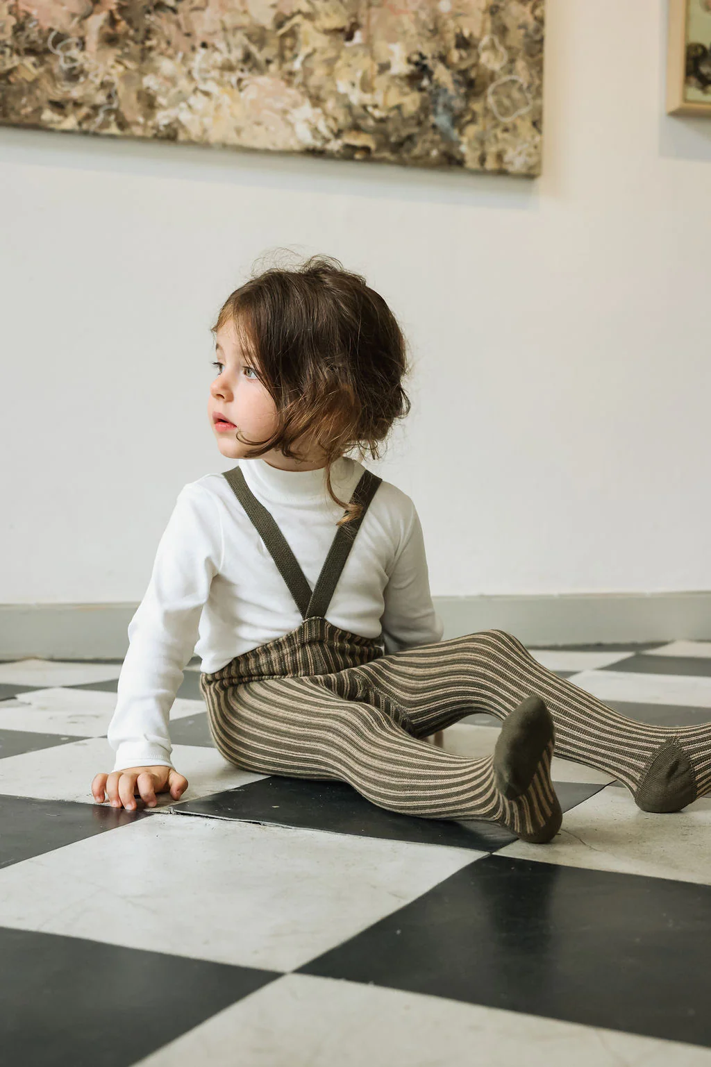 Footed Special Seaweed Brown x Peanut Striped - Image 2