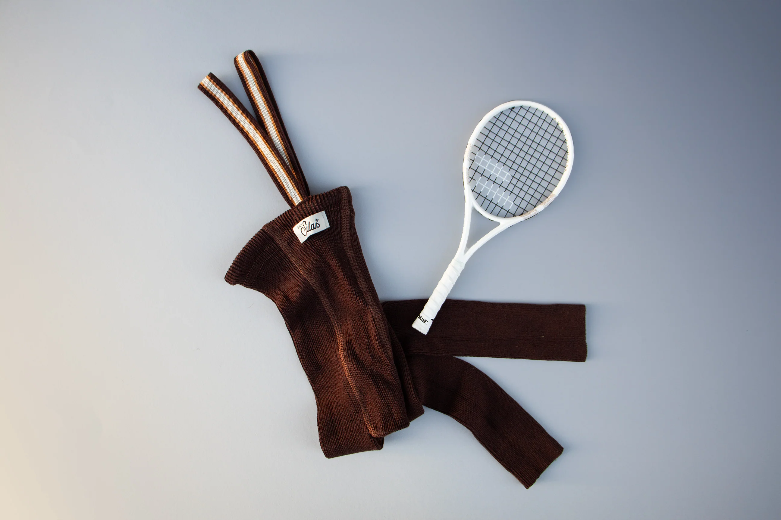 Footless Chocolate Brown Striped - Image 7