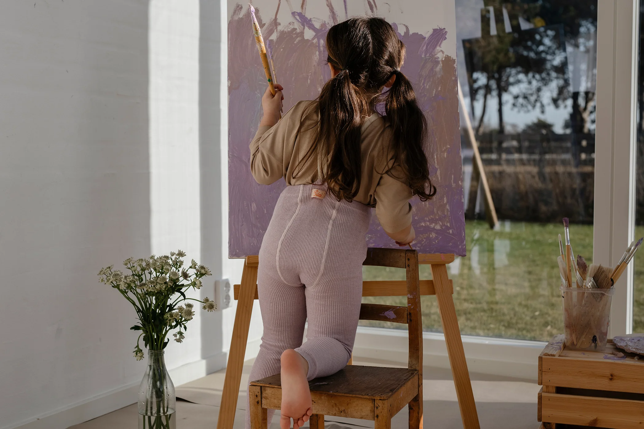 Footless Creamy Lavender - Image 3