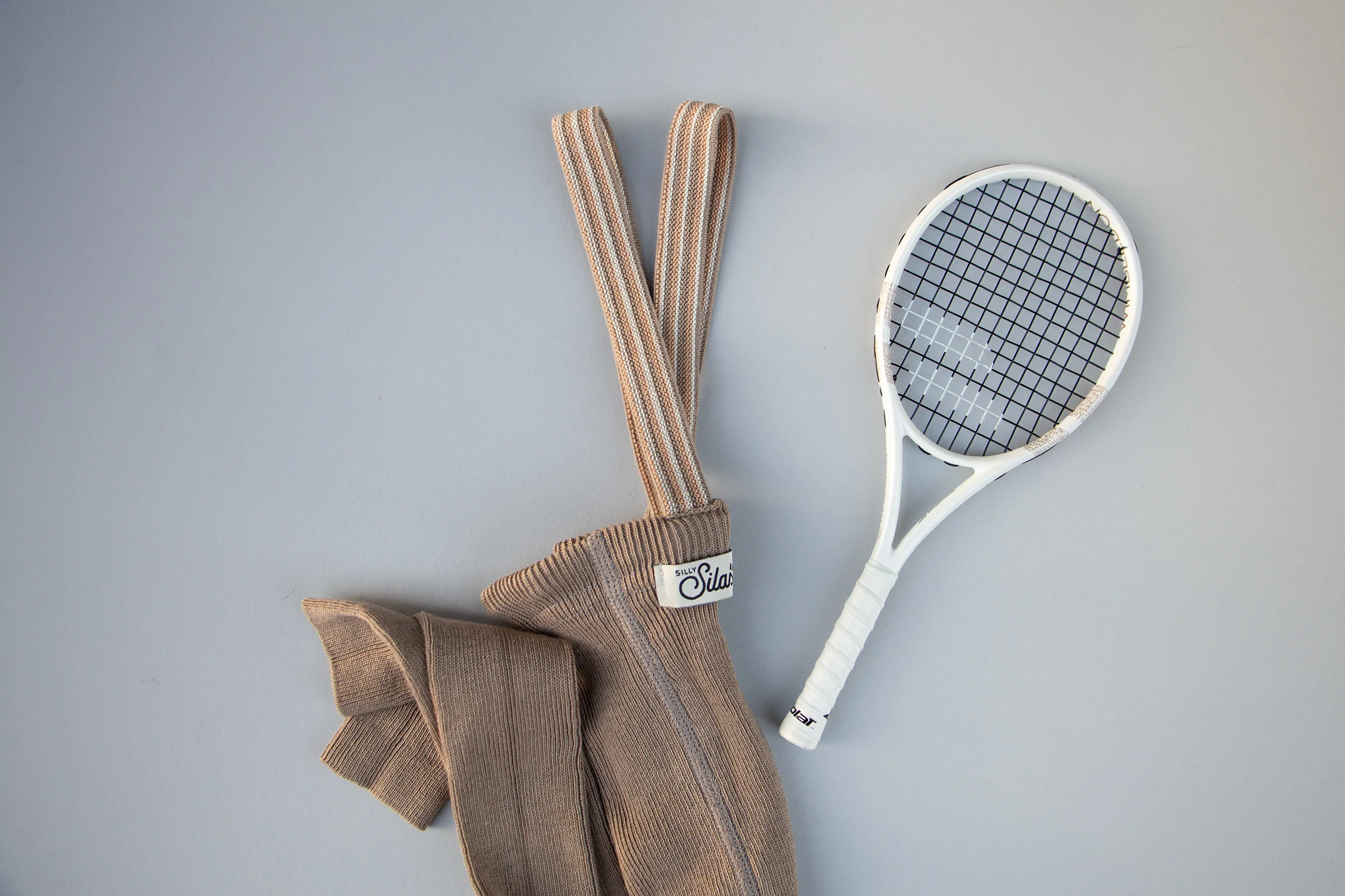 Footless Oyster Grey Striped - Image 7