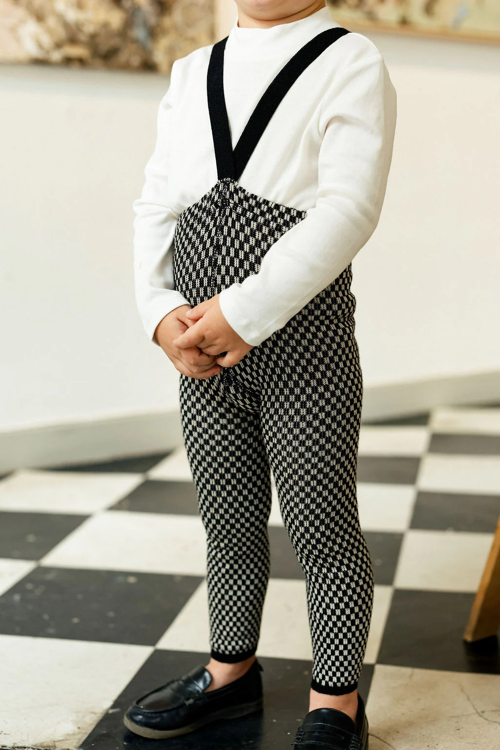 Footless Special Black x White Checked - Image 2