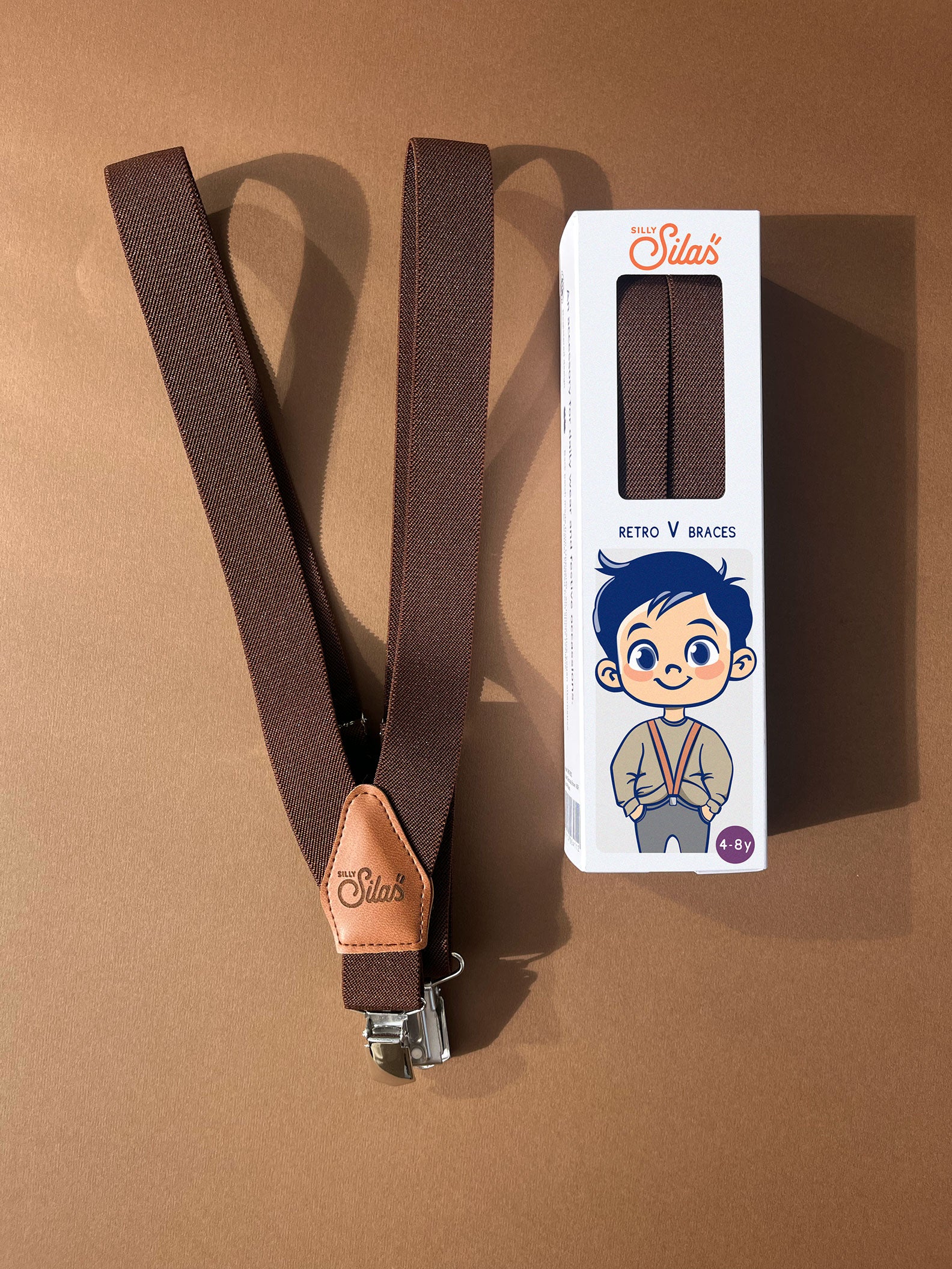 Retro V Braces Chocolate Brown - Image 7
